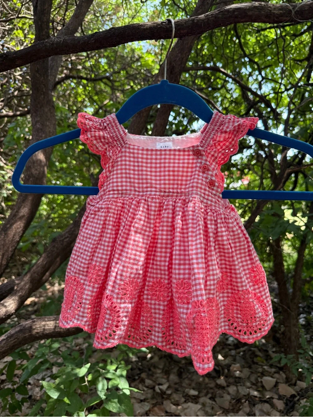 Baby Gap Embroidered Gingham Scalloped Frock